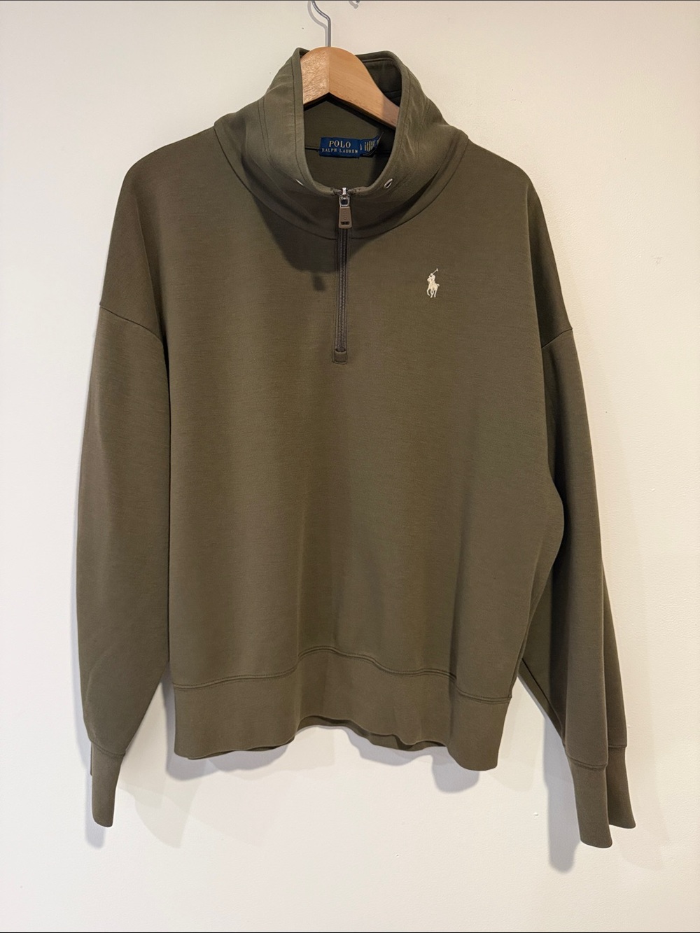 Polo by Ralph Lauren Olive Green Half-Zip Sweatshirt - Fall Layer